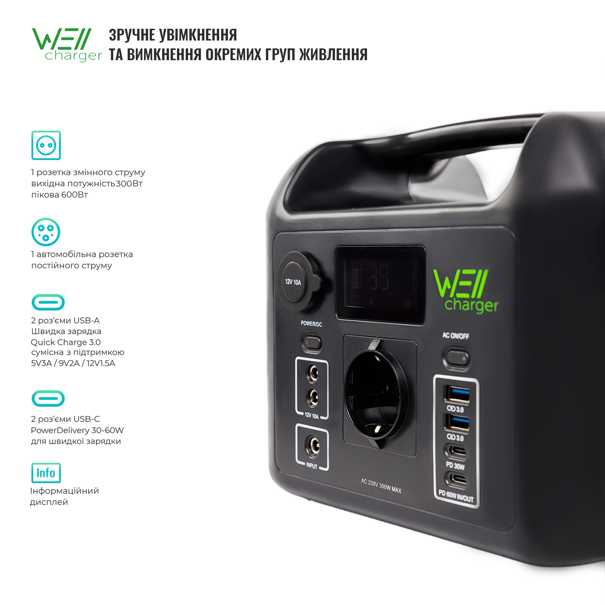 Купить Зарядная станция WellCharger D320 300W 320Wh - фото 3