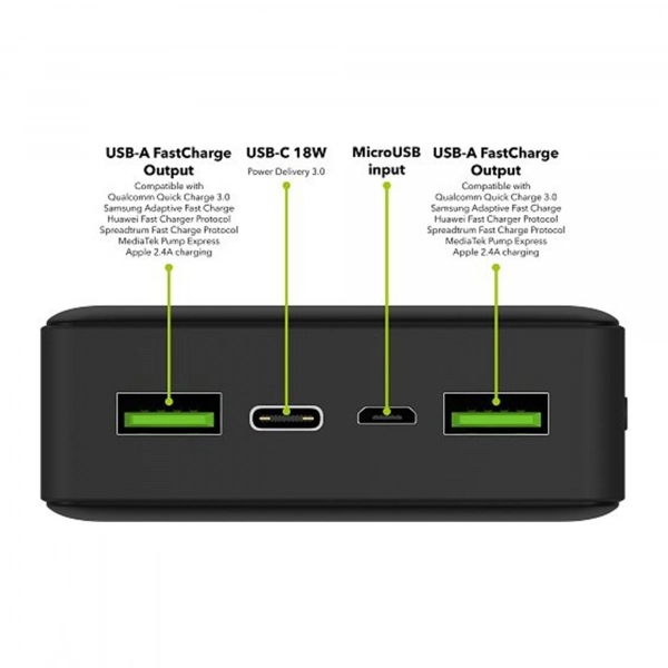 Купить Павербанк УМБ AlzaPower Powerbank Ingot 20000mAh Quick Charge + PD3.0 black - фото 2