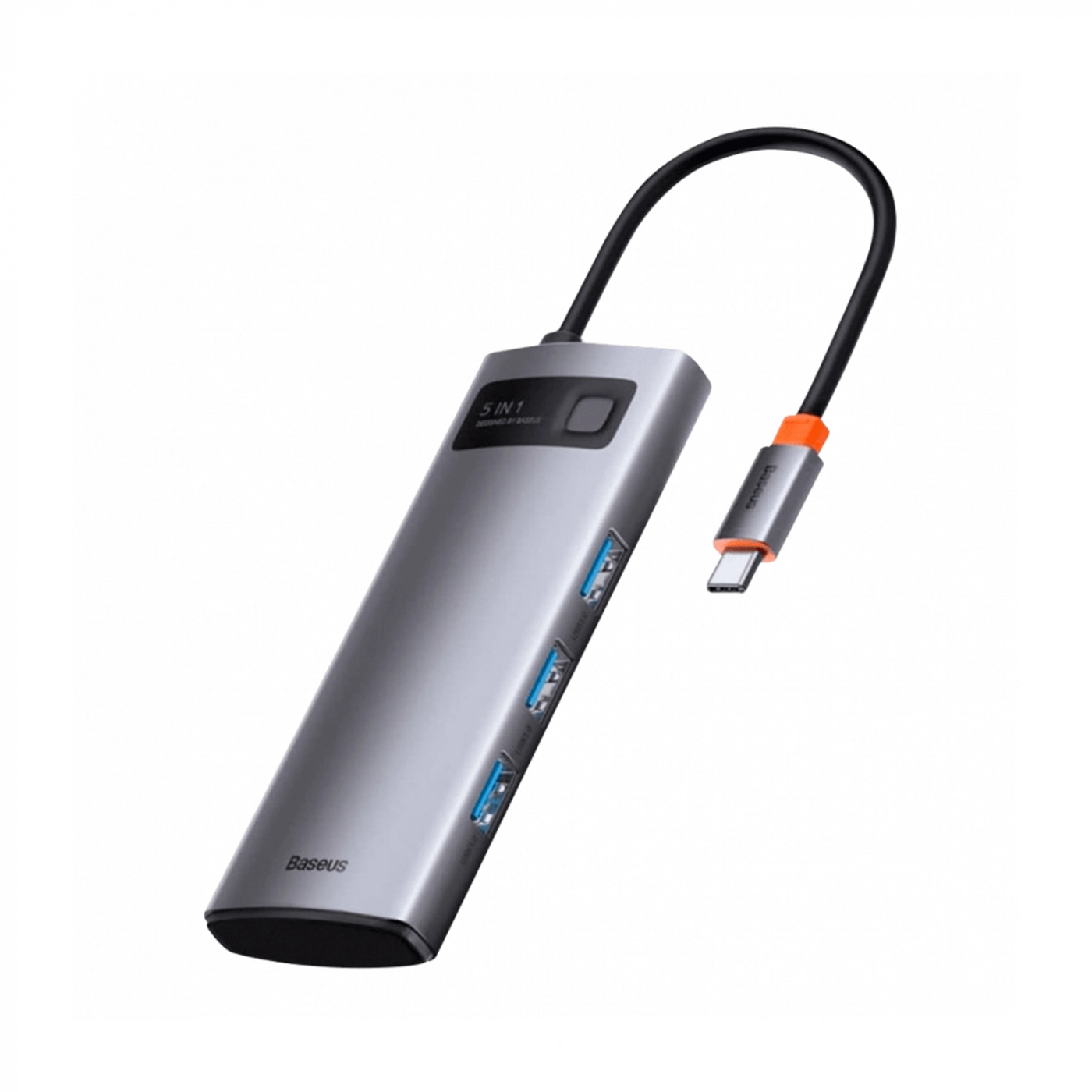 Купить Хаб Baseus Metal Gleam Series 5-in-1 Multifunctional Type-C HUB Docking Station Gray - фото 1