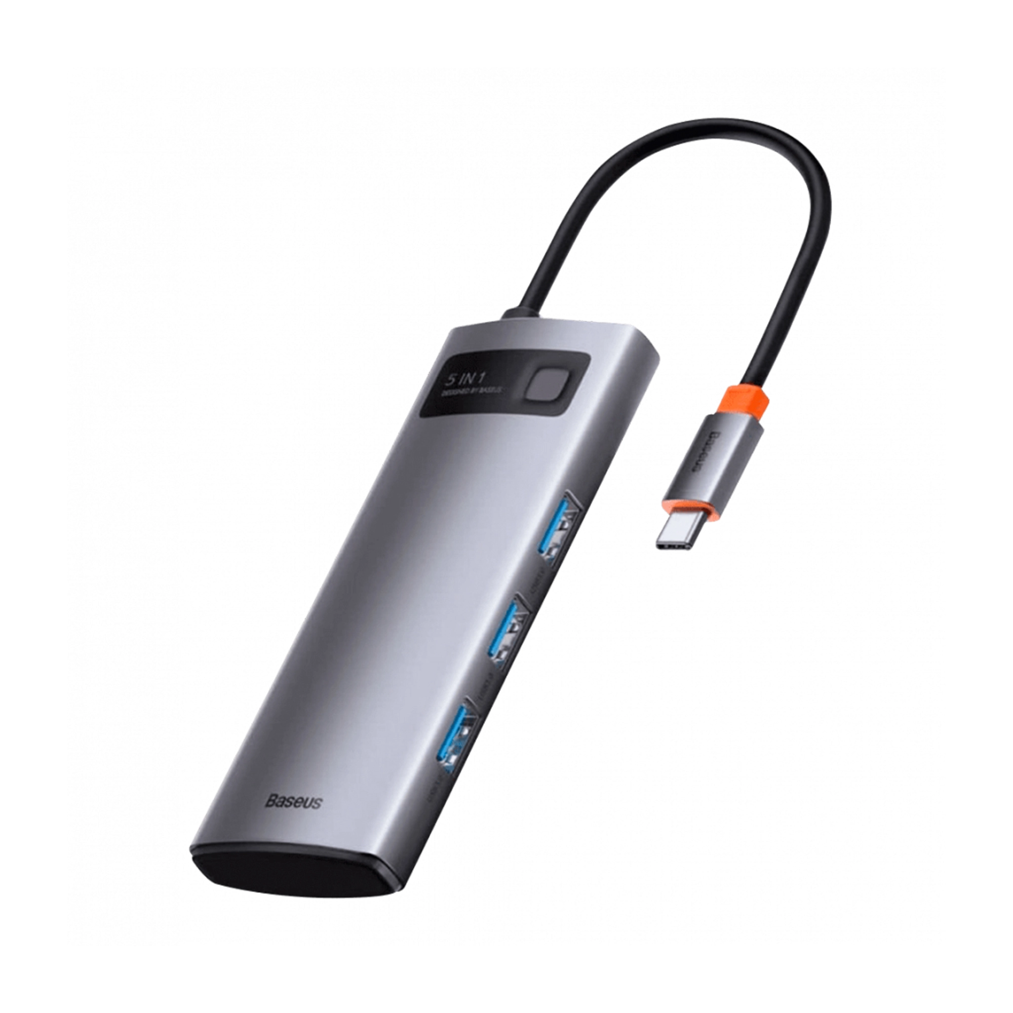 Купить Хаб Baseus Metal Gleam Series 5-in-1 Multifunctional Type-C HUB Docking Station Gray - фото 1