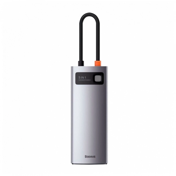 Купить Хаб Baseus Metal Gleam Series 5-in-1 Multifunctional Type-C HUB Docking Station Gray - фото 3